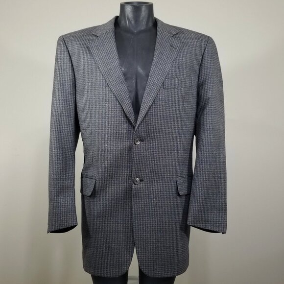 Jack Victor Montreal Mens Size 42L Two-Button Blazer Gray Wool Sport Coat Jacket